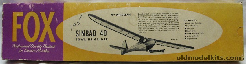 Fox Sinbad 40 Towline Glider - Flying Balsa Wood Model Airplane with 40 Inch Wingspan (ex-Berkeley) plastic model kit